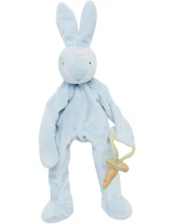 Budget ✔️ Bunnies By The Bay Silly Buddy Plain Blue Pacifier Holder Toy 👏