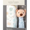 Promo 💯 The Little Linen Company Muslin Wrap & Crinkle Toy Safari Bear 🎉