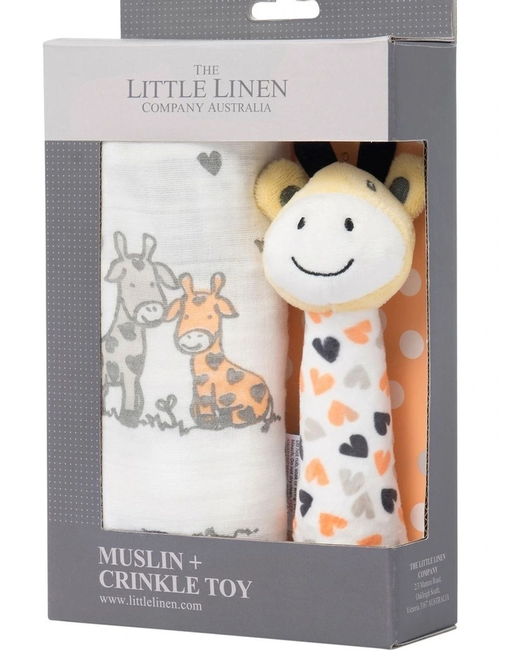 Flash Sale π The Little Linen Company Orange Giraffe Muslin Wrap & Crinkle Toy β€οΈ 4 Flash Sale π The Little Linen Company Orange Giraffe Muslin Wrap & Crinkle Toy β€οΈ - Image 2