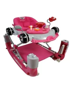 Buy ✔️ Aussie Baby Racing Car 4-in-1 Baby Walker & Rocker Pink 🛒