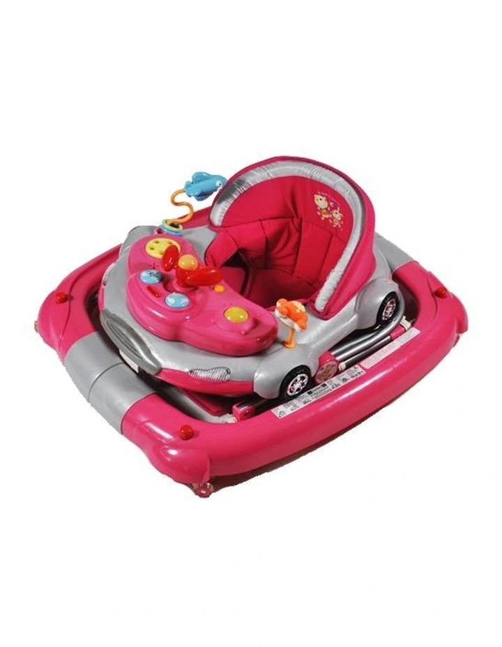 Outlet ✨ Aussie Baby Car Theme Fuchsia Pink Baby Walker Rocker Play Activity Centre ❤️ 6 Outlet ✨ Aussie Baby Car Theme Fuchsia Pink Baby Walker Rocker Play Activity Centre ❤️ - Image 4