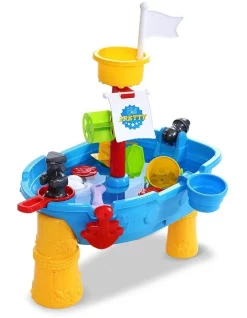 Deals 😉 Keezi Kids Beach Sand And Water Toys Outdoor Table Pirate Ship Childrens Sandpit 👏