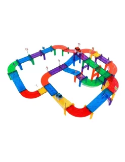 Alternative view of Coupon ⌛ Jenjo Magnetic Car Track Set 108 Piece In Multi 🛒