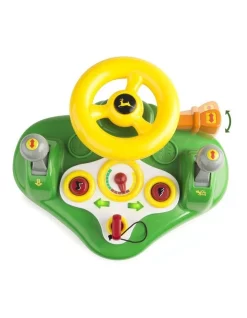New 🤩 John Deere Busy Car Driver Driving Steering Wheel Lights On Sounds Toy Kids/Ride 💯