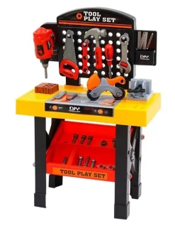 Best Sale 😀 Keezi Kids Pretend Play Set Workbench Tools 54pcs Builder Work Childrens Toys 🧨